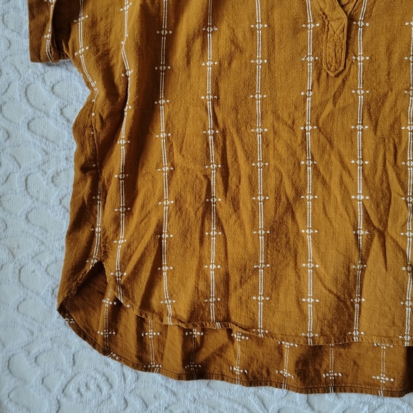 Madewell Lakeline Popover Shirttail Top Jacquard Stripe Large L - Picture 8 of 15